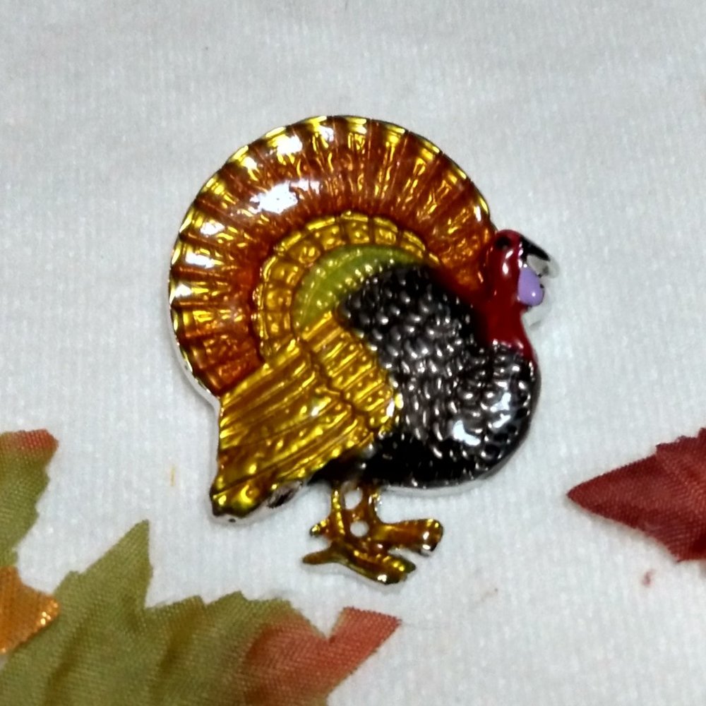 🍂 Enamel Turkey Pin